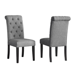 Dexmalle Set of 2 Button Tufted Dining Chair - 1 of 4