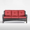 POCASSY 74" Wide Outdoor Wicker Patio Sofa with Cushions, All Weather Wicker Furniture Sofa 3 Seater Couch for Porch, Deck, Balcony - 2 of 4