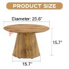 Round Wood Grain Coffee Table,Modern MDF Accent Table,25.6"W  21.6"W Natural Side Table for Living Room Small Space-Baofuwish - 4 of 4