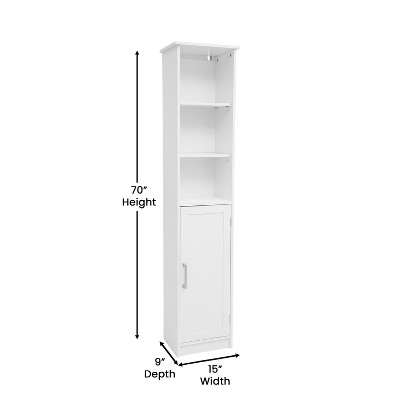 White Engineered Wood Cabinet with Adjustable Shelving