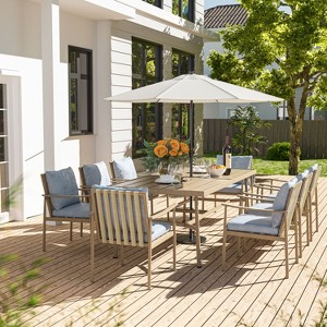 HAPPATIO Patio Outdoor Dining Set, Aluminum Patio Dining Set Includes 1 Outdoor Dining Table with Umbrella Hole and Dining Chairs for Lawn, Porch. - 1 of 4