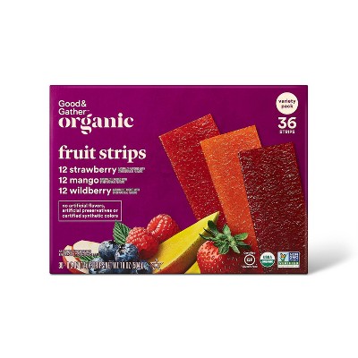 Organic Fruit Strip Variety Pack - Strawberry, Mango, Wildberry - 18oz/36ct - Good & Gather™