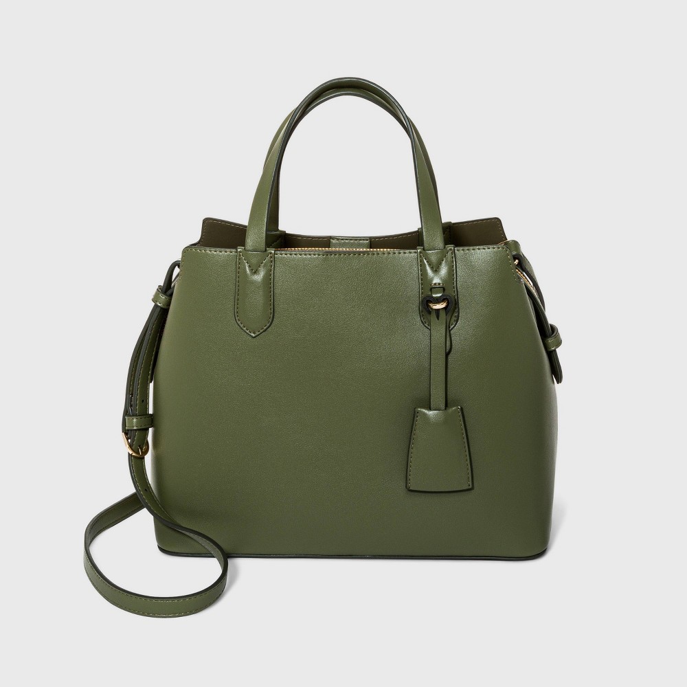 Photos - Women Bag Triple Compartment Satchel Handbag - A New Day™ Olive Green