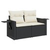 vidaXL Garden Sofa Black PE rattan  UV-resistant materials - 2 of 4
