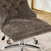 Sapphtopaz Modern Office Chair with Tufted Button Upholstered Adjustable Height Swivel Chair with Metal Base Desk Chair for Home Office - 3 of 4
