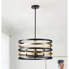 Dewdrop Vintage 2-Light Flush Mount Ceiling Light Black and Bronze Metal Cage Fixture for Dining Room ETL Certified - 4 of 4