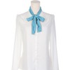 INSPIRE CHIC Women's Solid Contrast Color Pleated Long Satin Neck Scarves 49.2"x4.3" 1 Pc - 2 of 4