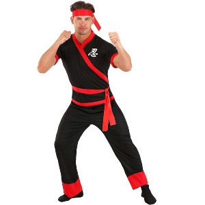HalloweenCostumes.com Adult Ninja Costume, Adult Red and Black Karate Outfit - 1 of 1