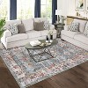 Vintage Decorative Area Rug, Polyester, Washed Back, Folding Printed Oriental Traditional  Design, Non-Shedding, Easy Care, Ideal - 3 of 4