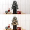 3ft Artificial Christmas Tree w/ Warm White Led Lights, Pre-Lit Christmas Tree w/Snowflakes and Red Berries, Christmas Tree with Base - 3 of 4