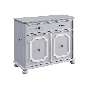 36" Enyin Cabinet Gray Finish - Acme Furniture: Vintage Carved Wood, No Assembly Required - 1 of 4