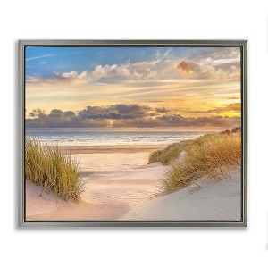Stupell Industries Serene Beach Between Dunes Floating Frame Canvas Art - 1 of 4