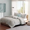 5 Pcs Elegant Casual Paisley Design Cotton Comforter Set,All Season Home Textile Alternative Down Cozy Bedding Set,Matching Shams - 2 of 4