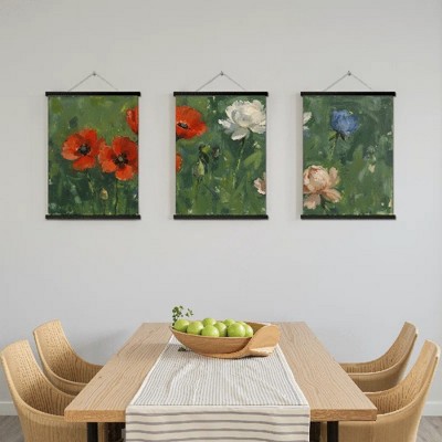 Floral Canvas Wall Art with Strong Artistic and Visual Aesthetics,3 - Pieces
