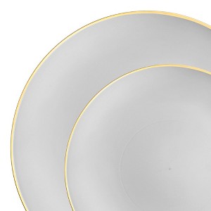 Smarty Had A Party Gray w/ Gold Organic Plastic Dinnerware Set - 120 Sets - 1 of 3