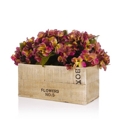 Rustic Beige Cement Rectangular Flower Box Planter, 11" x 5"