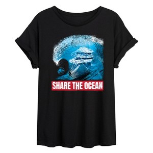 Women's - Jurassic Park - Share The Ocean Oversized Graphic T-Shirt - 1 of 4