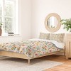 Ditsy Floral Field Pimlada Phuapradit Duvet Cover Set Pink/Yellow/Green - Deny Designs - 2 of 4