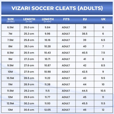 Vizari Men's 'Valencia' Turf Soccer Shoes - Royal/White, Size 9.5 — фото 6