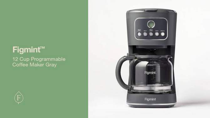 12 Cup Programmable Coffee Maker Gray - Figmint&#8482;, 2 of 9, play video