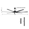Parrot Uncle 100" Black Industrial Propeller Ceiling Fans with Remote - 4 of 4