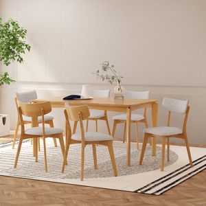 Christopher Knight Home Carmody Wood and Fabric 7 Piece Dining Set - 1 of 4