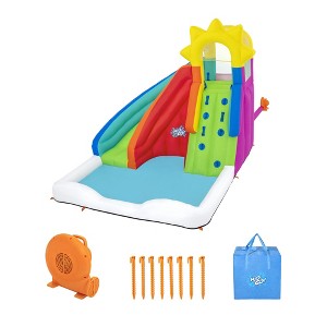 H2OGO! Mega Water Park–Sun Slide Inflatable Pool with Climbing Wall & Sprayer - 1 of 4