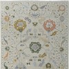 Gray Ivory and Gold Wool Floral Hand Knotted Area Rug With Fringe - 4 of 4