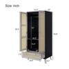 Kumasinova Bedroom Armoires,Wardrobe with 2 Rattan Doors,Drawer,Hanging Rod,Boho Wooden Wardrobe with Anti-Tipping Device for Bedroom,Living Room - 3 of 4