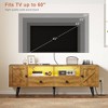 WOWLIVE 59&70 LED Wood TV Stand with Power Outlets, Modern Entertainment Center for TVs - 2 of 4