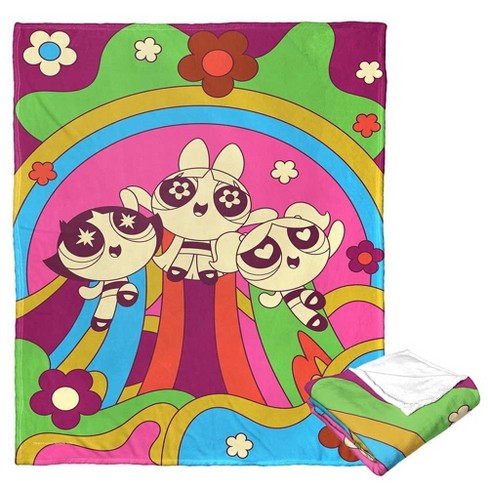 Cartoon Network Powerpuff Girls 70S Style Puffs Silk Touch Throw Blanket 50x60 Inches - image 1 of 4