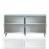 TIRAMISUBEST Modern 4-Door Wooden Cabinet - White Lacquered Sideboard with Storage Shelves and Wood Accents - 3 of 4