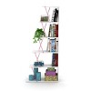 TOAOTBNBO 5 Tier Narrow Leaning Ladder Storage Bookshelf, Wood Standing Bookcase for Magazines Display Tall Shelves for Small Space - 2 of 4