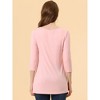 Allegra K Women's 3/4 Sleeve Round Neck Button Decor Casual Stretchy Tunic Tops - 4 of 4