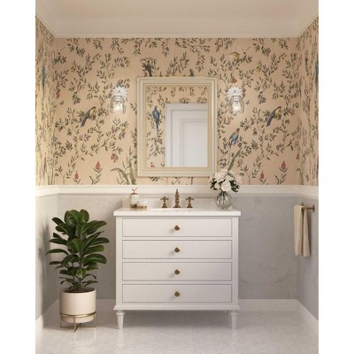 Quillan White Plaster Dimmable 1-Light Vanity Light