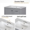 NicBex 30" Bathroom Vanity with Sink, Bathroom Cabinet Storage with 2 Spacious Drawers and 1 Large Cabinets for Bathroom, Gray - 3 of 4