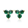 Guili Kids CZ Stud Earrings in 14k Gold Plating—a charming and fun jewelry essential for adding everyday sparkle and style in green or red. - 3 of 3