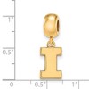 Black Bow Jewelry 14k Yellow Gold Plated Sterling Silver Illinois Fighting Illini NCAA Bead Charm - 2 of 3