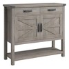 Farmhouse Entryway Table with 2-Door Cabinet & 2 Drawers, Wood Console Table with Storage, Coffee Bar Cabinet - 3 of 4