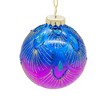 Kurt Adler 80MM Glass Purple and Blue Peacock Ball Ornaments, beautifully packaged in a 6-piece box - 2 of 4