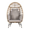 Wicker Egg Chair,Rattan Egg Chair Indoor Outdoor,Oversized Large Egg Chairs 600lbs with Cushion and Pillow for Porch - 3 of 4