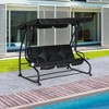 Resenkos 3-Seat Swing Chair, Convertible Flatbed Glider With Adjustable Canopy, Wine Red - 3 of 4