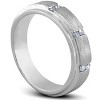 Pompeii3 Mens 1/8ct Diamond Brushed Wedding Ring Comfort Fit Band - 2 of 4