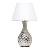 Juliet Ceramic Table Lamp with Fabric Shade Metallic Silver - Elegant Designs: Chic Lighting for Bedroom, Dorm - 4 of 4
