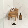 JONATHAN Y Saru 11.8" Traditional Classic Solid Acacia Wood Shower Shaving Foot Stool - 2 of 4