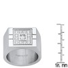 Steeltime Men's stainless steel and simulated diamonds rectangular ring - 3 of 4