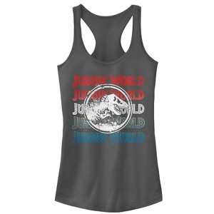 Juniors Womens Jurassic World: Fallen Kingdom 4th of July Logo Racerback Tank Top - 1 of 3