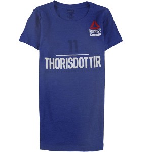 Reebok Womens CrossFit Thorisdottir 11 Graphic T-Shirt, Blue, Small - 1 of 3