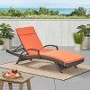 GDFStudio Olivia Outdoor Water Resistant Fabric Chaise Lounge Cushion - 2 of 4