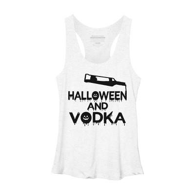 Women's Design By Humans Halloween and Vodka By melcu Racerback Tank Top